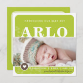 PHOTO FAIRE-PART DE NAISSANCE tache cardiaque chau (Devant / Derrière)