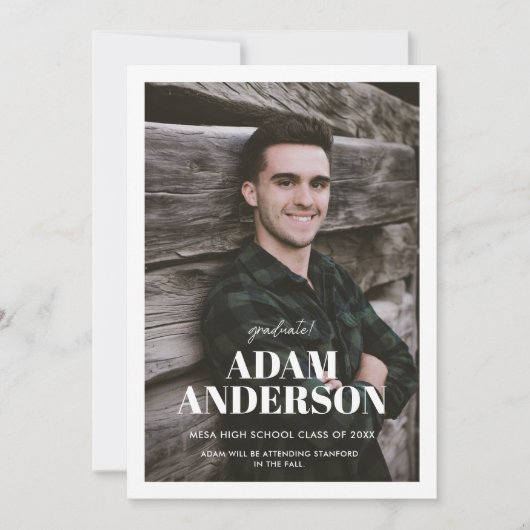 Photo Faire-part d'études secondaires (Devant)