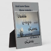 Photo Faith Hope Love Bible Verse Plaque (Côté)