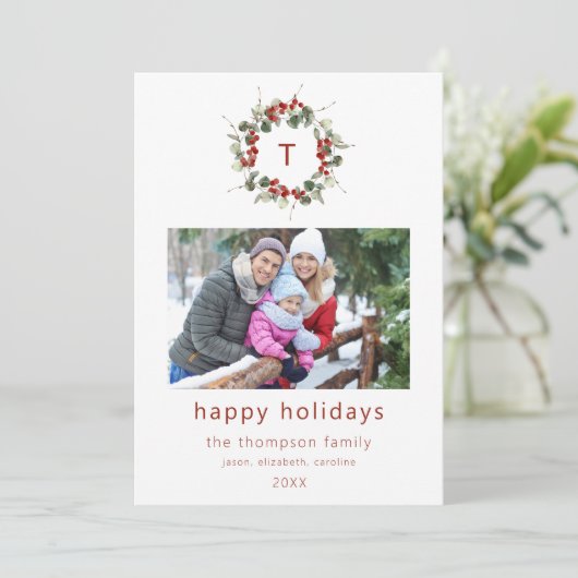 Photo familiale simple Carte de Noël initiale (Debout devant)