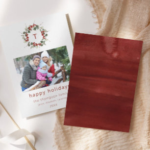 Photo familiale simple Carte de Noël initiale