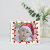 Photo famille Carte de Noël rouge et verte (Debout devant)