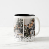 Photo famille Noël Argent confetti mug (Devant droit)