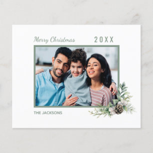 Photo famille Noël blanc carte budget moderne