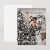 Photo famille Parties scintillant argent carte de  (Devant / Derrière)