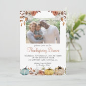 Photo Famille Thanksgiving Dîner Invitation (Debout devant)