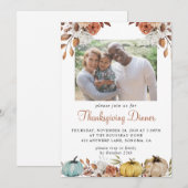 Photo Famille Thanksgiving Dîner Invitation (Devant / Derrière)