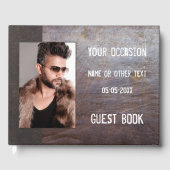 Photo Faux Leather Metal Livre d'Invité (Recto)