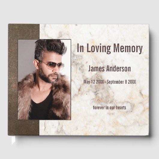 Photo Faux Livre d'Invité En Marbre Cuir (Recto)