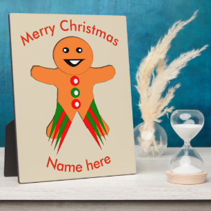 Photo Fête de Noël Gingerbread Homme Custom Plaque