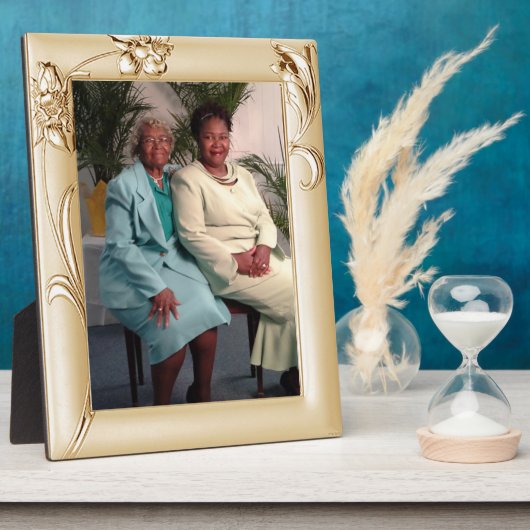 Photo Fête des Mères Fleurs Faux Faux Frame Plaque (Côté)