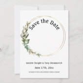 Photo feuilles verts Sauvez la date Invitation (Devant)