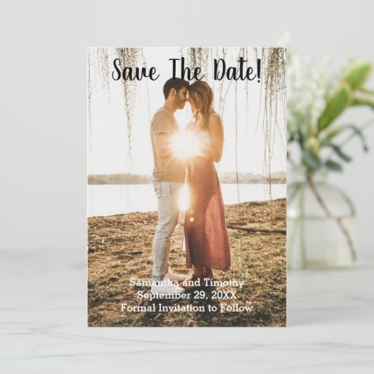 Photo Fiançailles Mariage Enregistrer La Carte Dat (Debout devant)