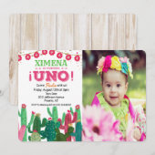 Photo Fiesta 1er anniversaire Invitation (Devant / Derrière)