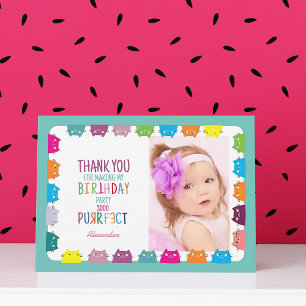 Photo Fille Chat Merci d'anniversaire