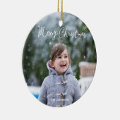 Photo Fille Et Neige Joyeux Ornement Arbre De Noël (Droite)