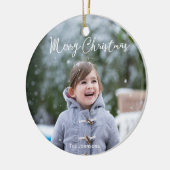 Photo Fille Et Neige Joyeux Ornement Arbre De Noël (Gauche)