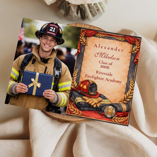 Photo Firefighter Academy Graduation Aankondiging