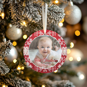 Photo First Christmas Classic Rustic Motif