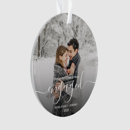 Photo First Christmas Engagé White Script (devant)
