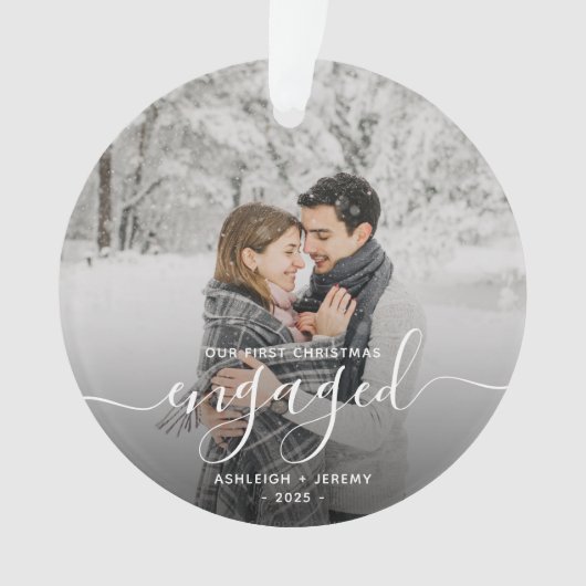 Photo First Christmas Engagé White Script (devant)