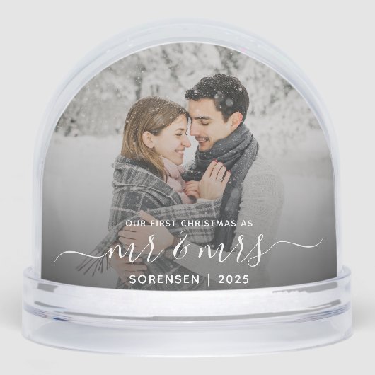 Photo First Christmas Married White Script (Avant)