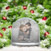 Photo First Christmas Married White Script (Noël)