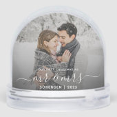 Photo First Christmas Married White Script (Arrière)