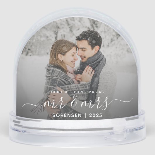 Photo First Christmas Married White Script (Arrière)