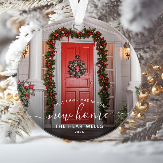 Photo First Christmas Nouveau Home White Script