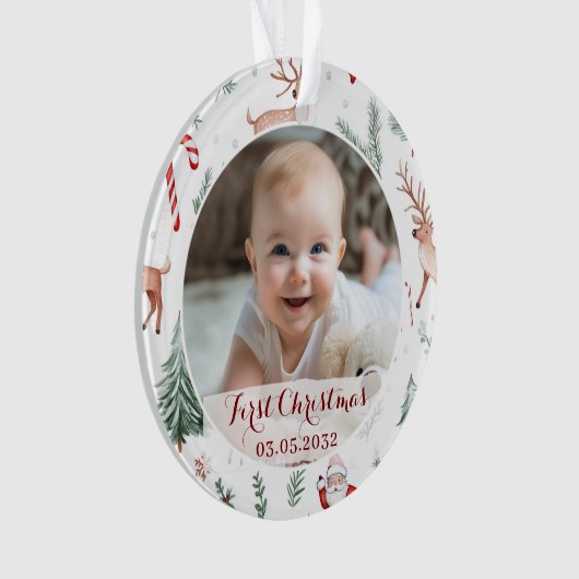 Photo First Christmas Script Motif classique (devant)
