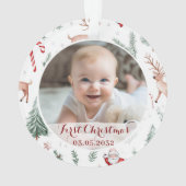 Photo First Christmas Script Motif classique (dos)