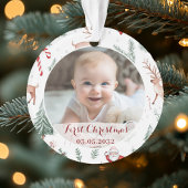 Photo First Christmas Script Motif classique