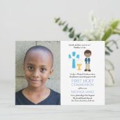 PHOTO First Holy Communion Invitations Ethnic BOY (Debout devant)