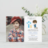 PHOTO First Holy Communion Invitations GARÇONS CUT (Debout devant)