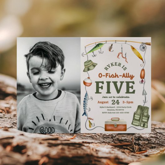 Photo Fishing 5e Anniversaire Invitation