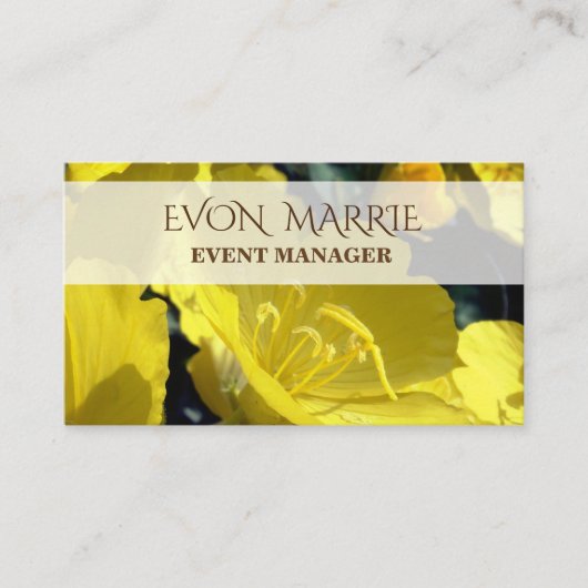 Photo Fleurs Jaunes, Carte d'affaires d'été (Devant)