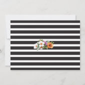 Photo Floral Fleurs à rayures rose Invitation d'an (Dos)