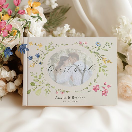 Photo Floral Ivory Wedding Gastenboek
