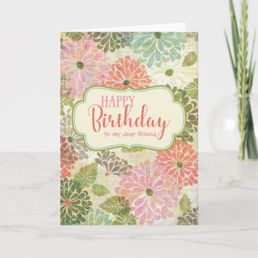 Photo Floral Joyeuse carte d'anniversaire pour ell (Devant)