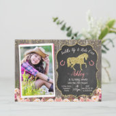 Photo Floral Parties scintillant Horse Invitation (Debout devant)