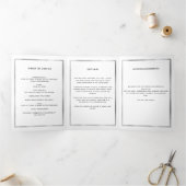 Photo florale blanc argent tri-pli programme funér (Intérieur)