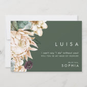 Photo Florale Blanche Maid Of Honor Carte De Propo (Dos)