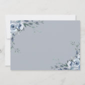 photo florale bleue Dedication invitation (Dos)