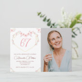 Photo florale Boho moderne Invitation à 67e annive (Debout devant)