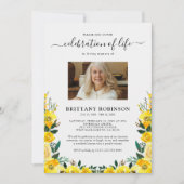 Photo florale Célébration de la vie Invitation fun (Devant)