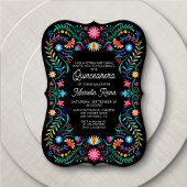 Photo florale colorée Quinceanera Invitation