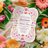 Photo florale colorée Quinceanera Invitation