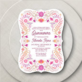 Photo florale colorée Quinceanera Invitation