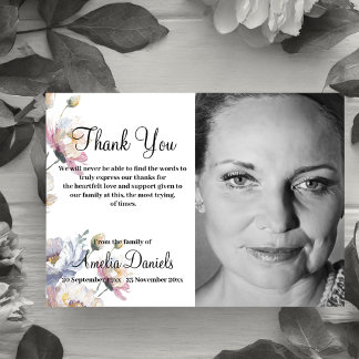 Photo Florale D'Été En Mémoire Carte de remercieme